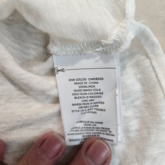 Joie 100% Linen Cropped White T-shirt Oversized Boxy Sz XS Base Layer Capsule - Picture 7 of 7